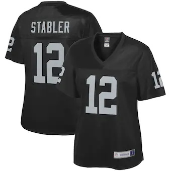 womens nfl pro line ken stabler black las vegas raiders ret